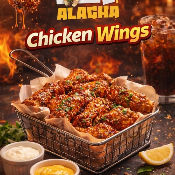 5 قطع من الأجنحة المتبلة بالصوص الخاص