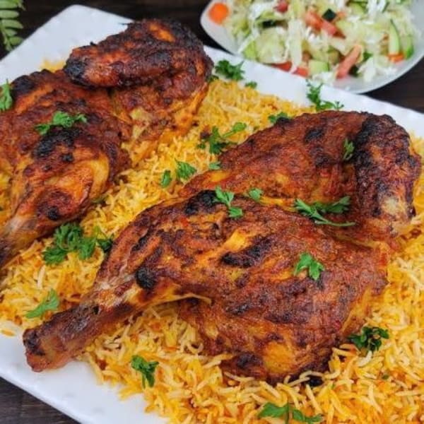 دجاج مشوي مع ارز
