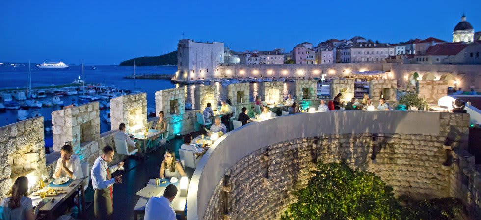 Restaurant On A Castle By The Sea