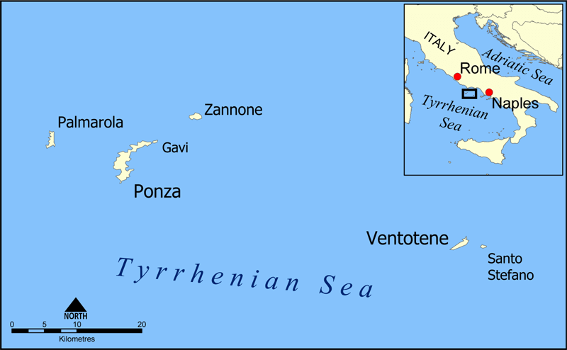 Pontine Islands Map