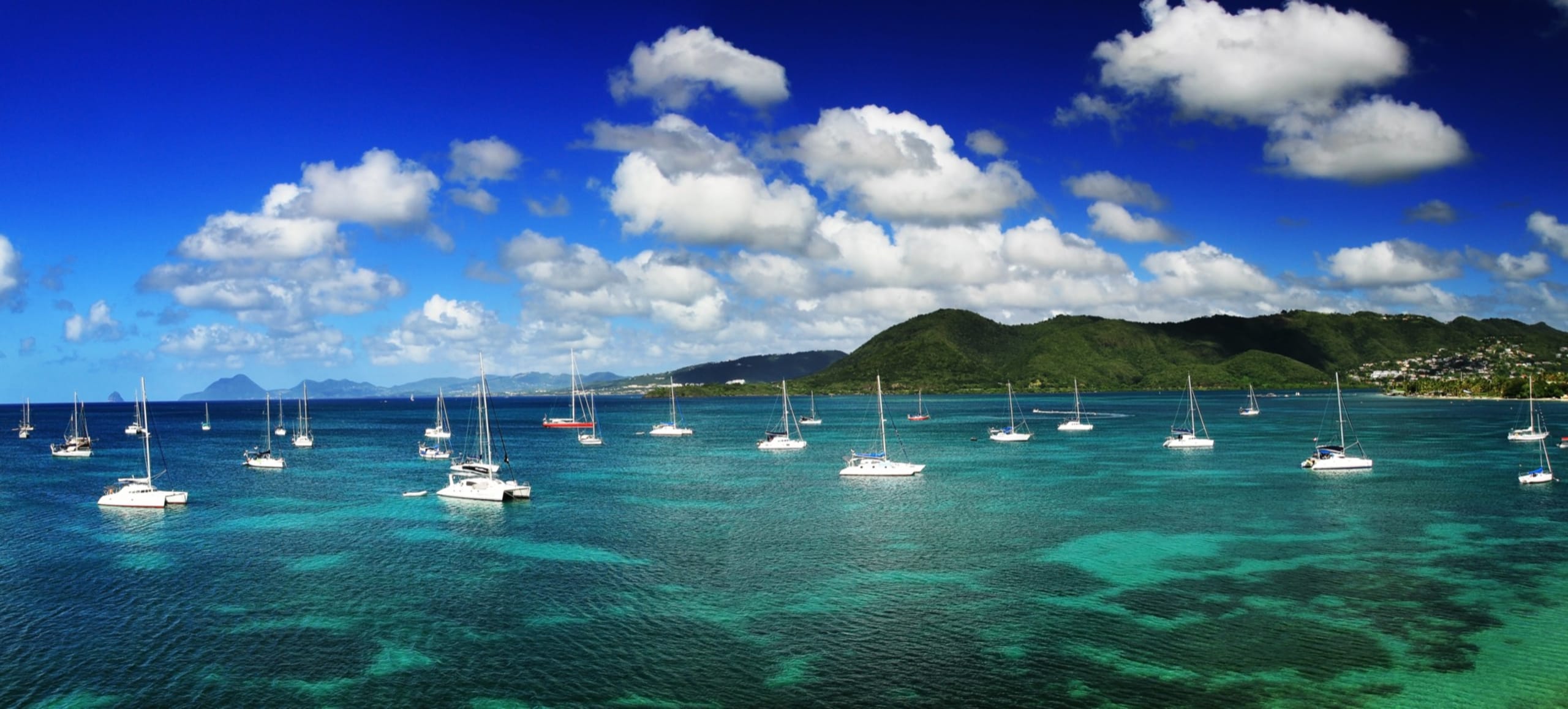 The aerial view of Le Marin, Martinique island