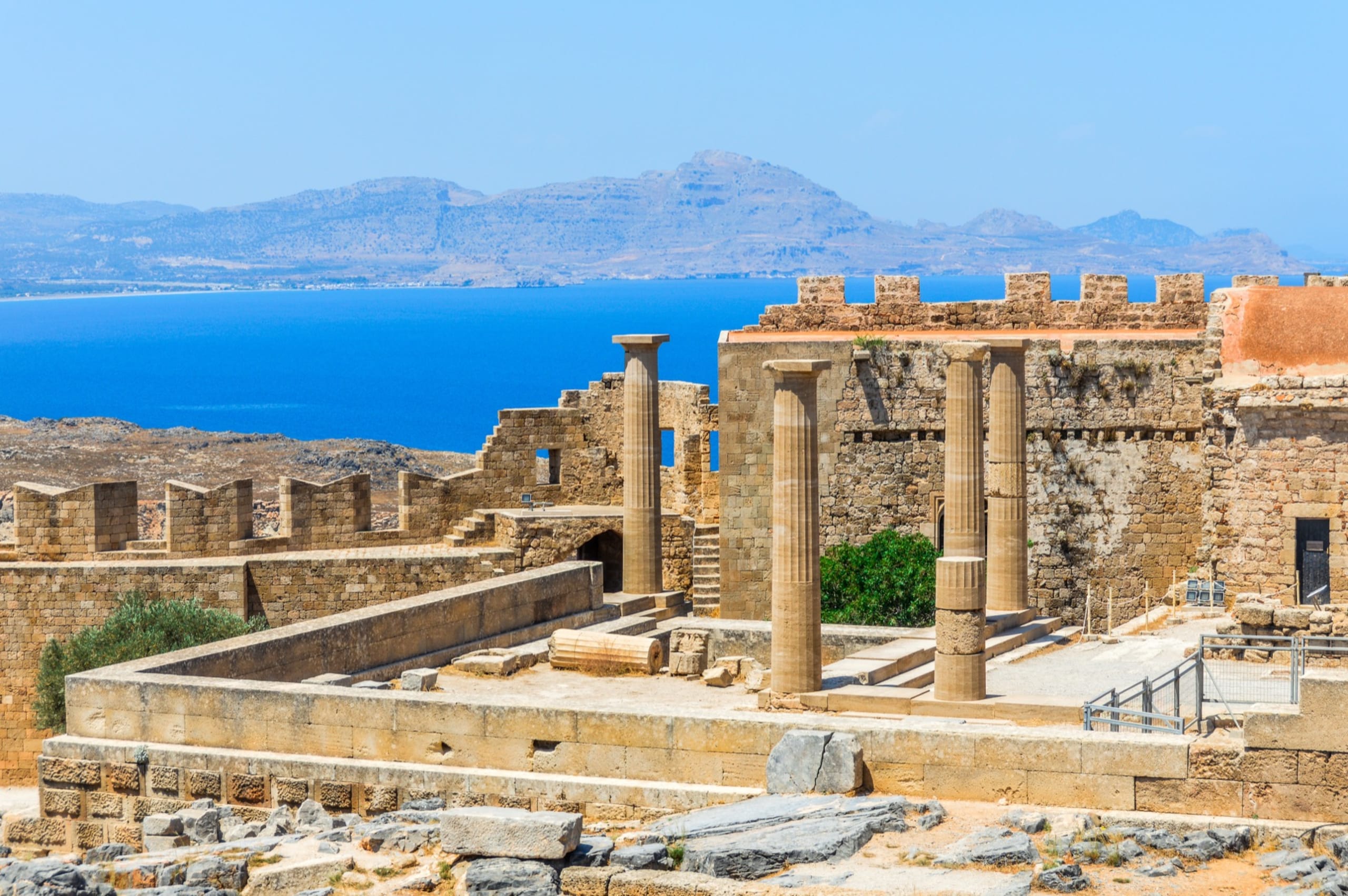 Lindos is an archaeological site, a town and a former municipality on the island of Rhodes, in the Dodecanese, Greece.