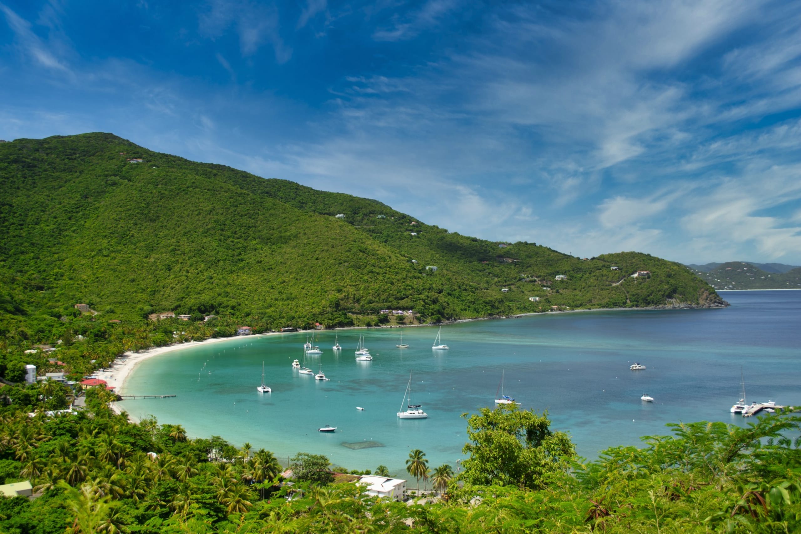 A view of Cane Garden Bay on Tortola in the British Virgin Islands.