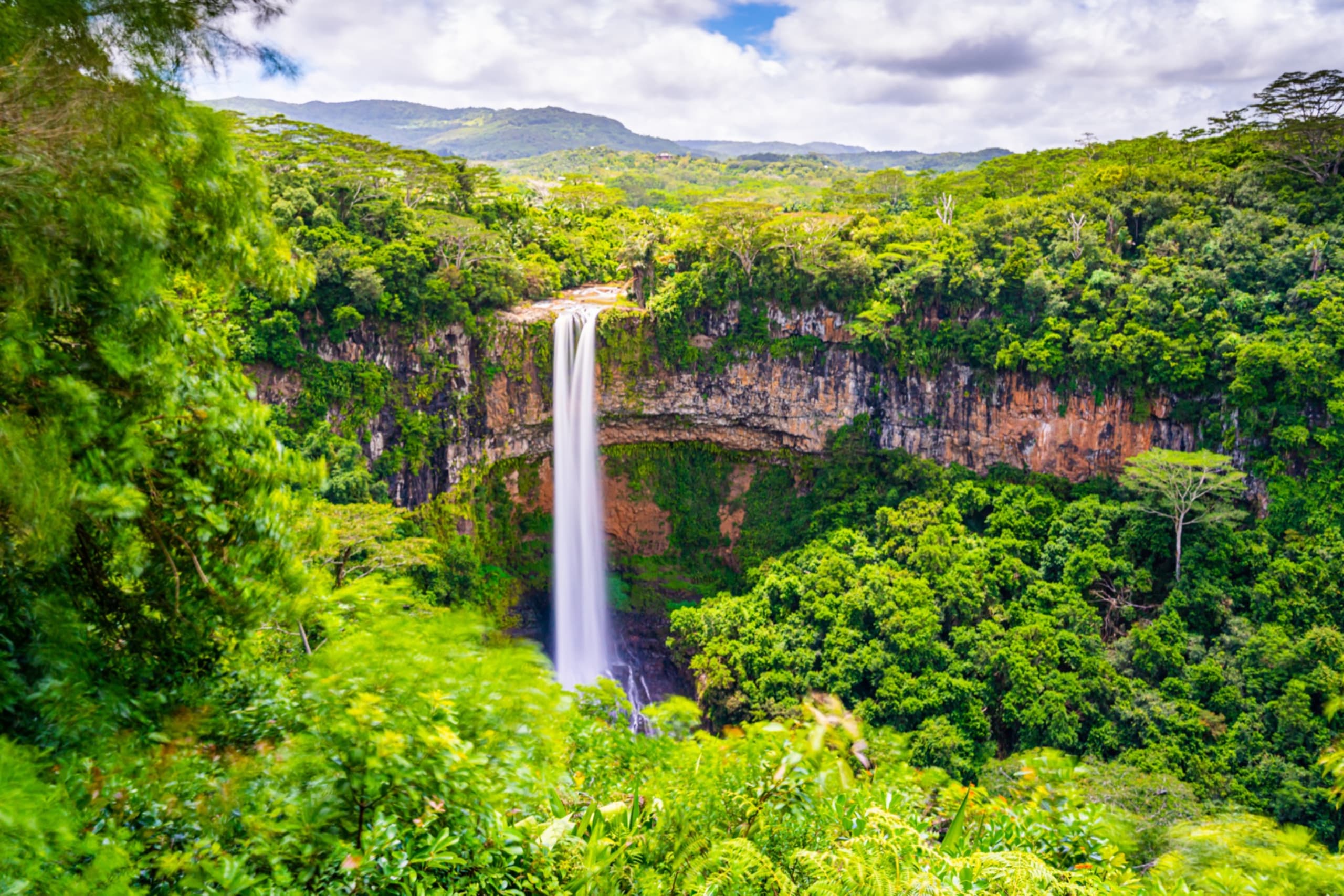 Chamarel waterfalls in Mauritius