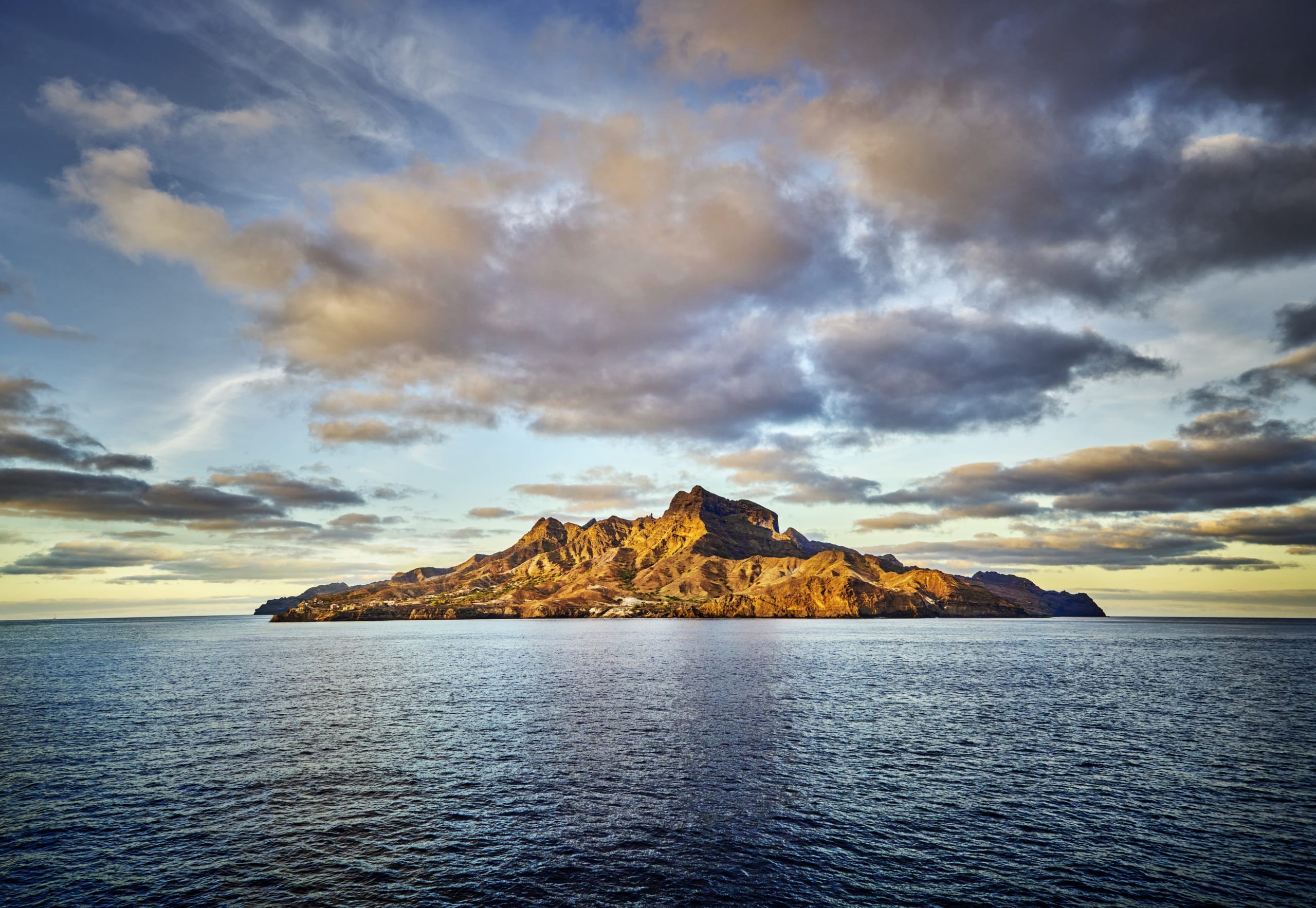 island of cabo verde with sunset.