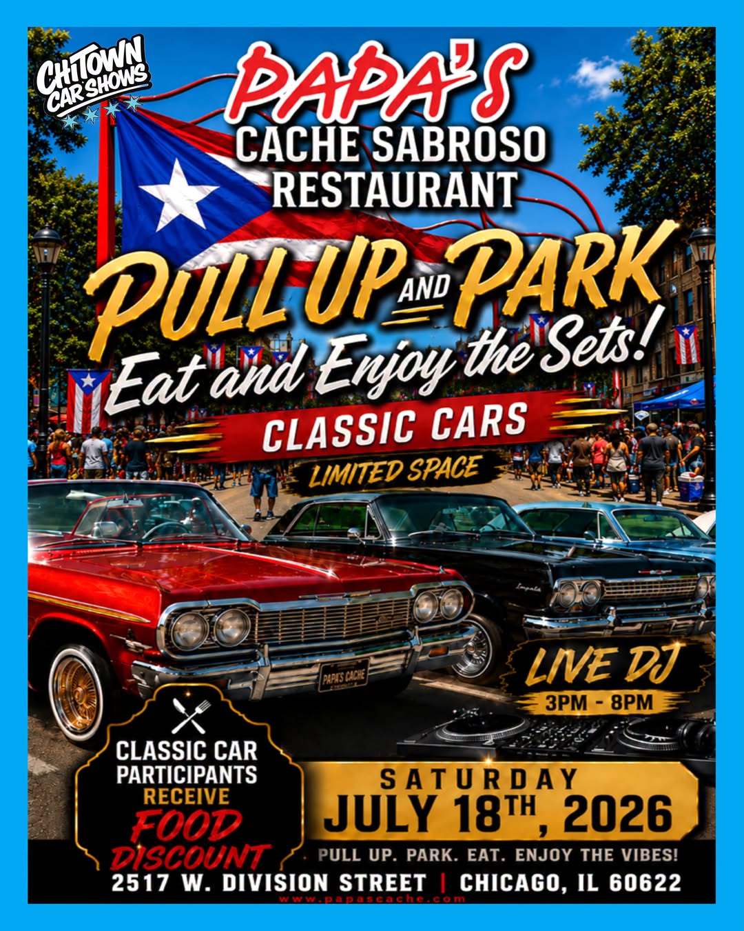 Papa’s Cache Sabroso Restaurant Pull Up and Park