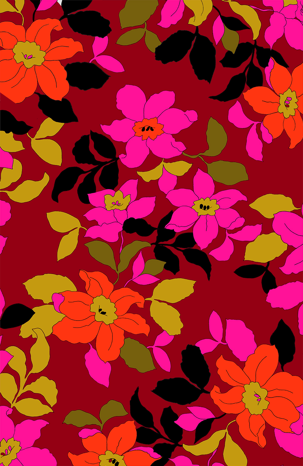 Print design work — textile piece 13