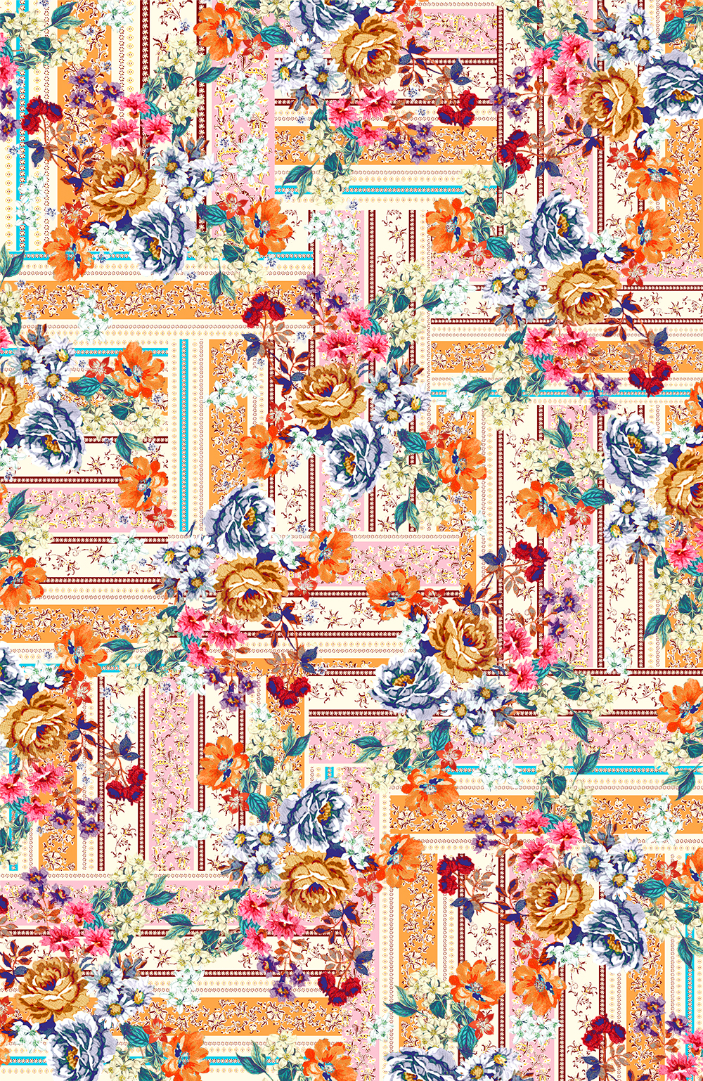 Print design work — textile piece 12