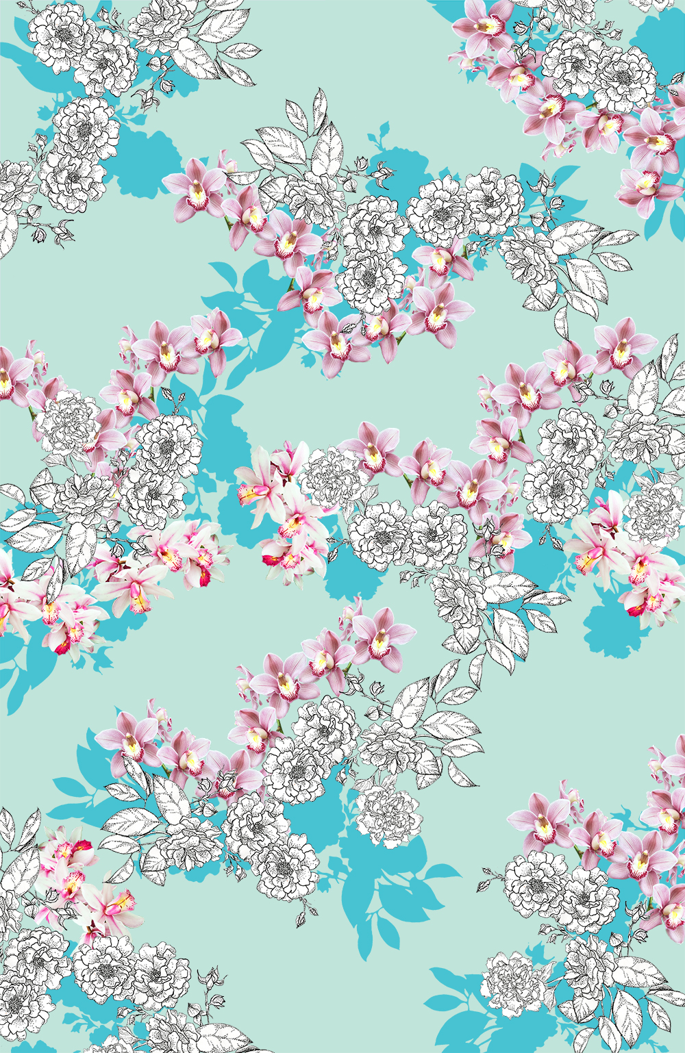 Print design work — textile piece 10