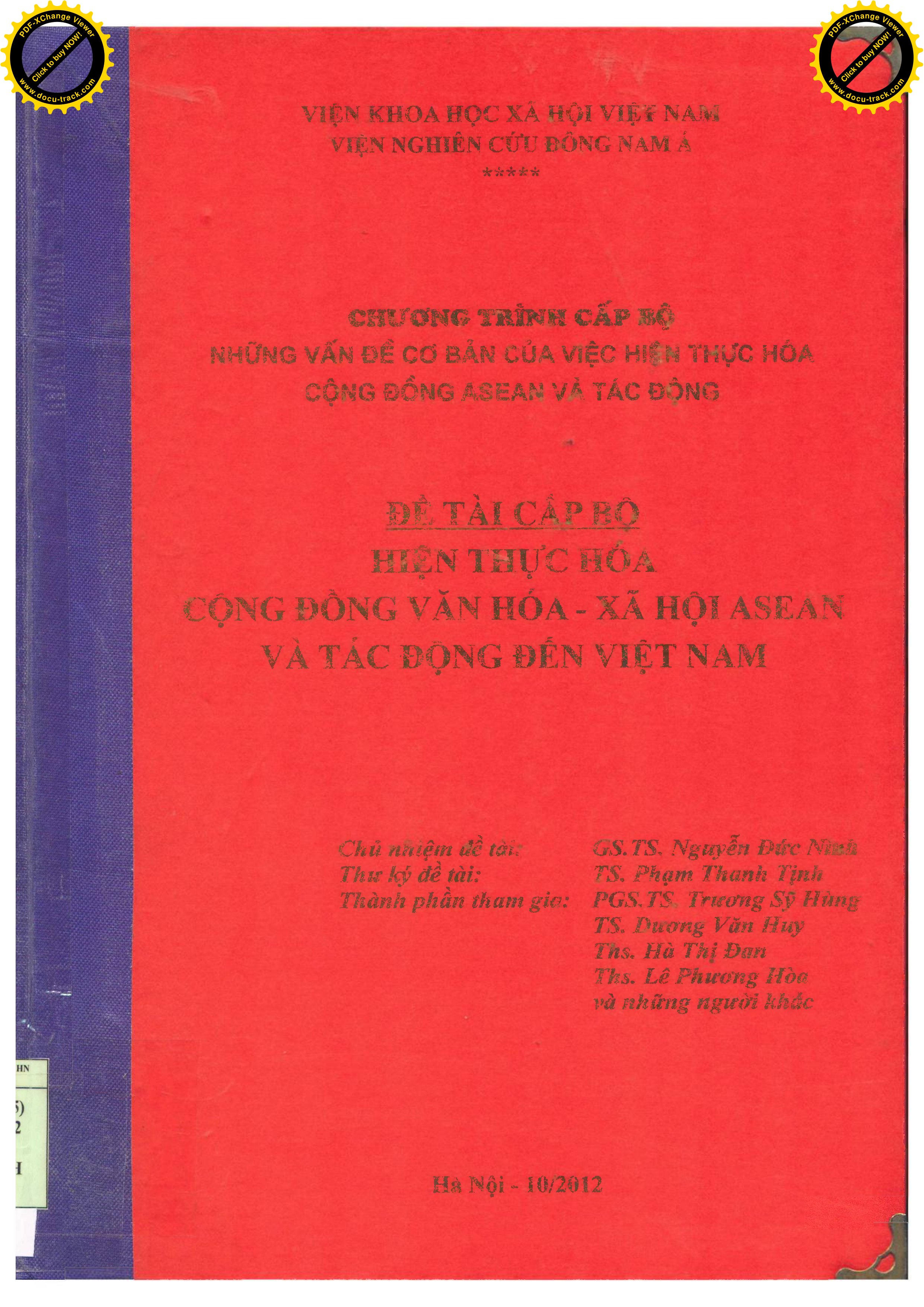 Hiện thực hoá cộng đồng văn hoá   xã hội ASEAN và tác động đến việt nam