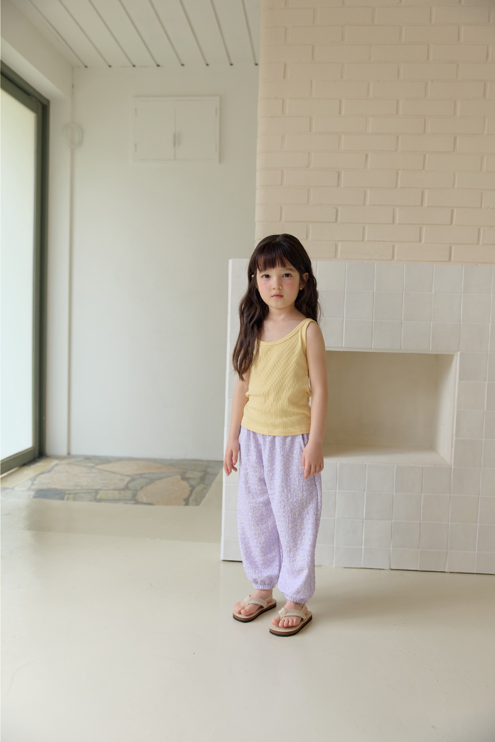 夏日透氣束口花花褲