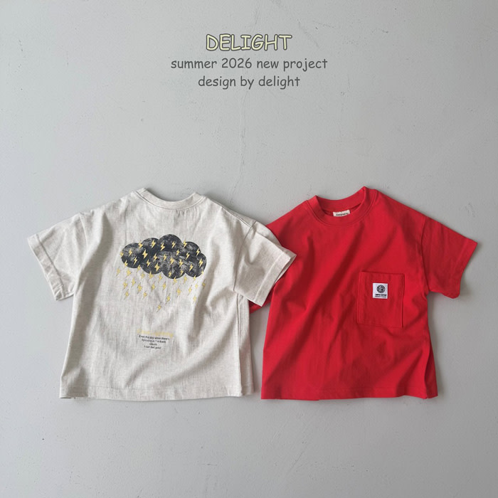 閃電刺繡口袋 T