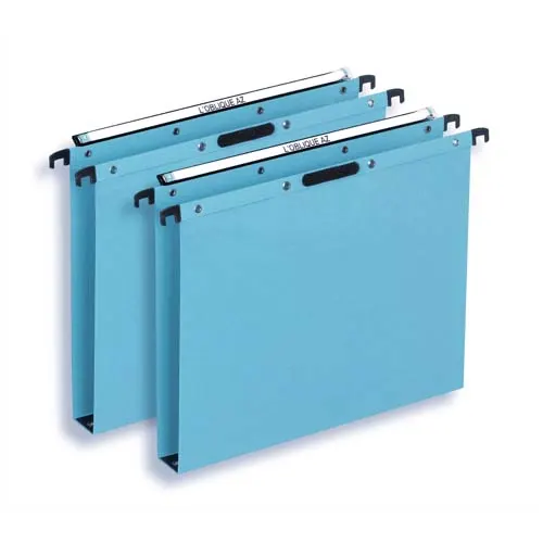 OBLIQUE AZ Boîte de 25 dossiers suspendus TIROIR en kraft 240g. Fond 30, bouton-pression. Bleu photo du produit image1 L