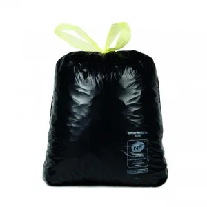 Sac Poubelle noir liens coulissants photo du produit