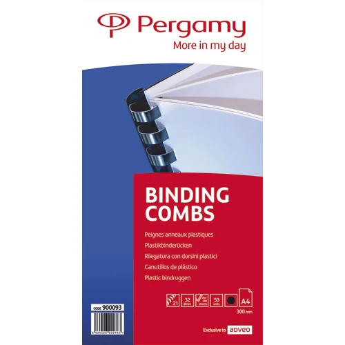 PERGAMY Boîte de 50 peignes anneaux plastiques 32mm Noir 900093 photo du produit image1 L