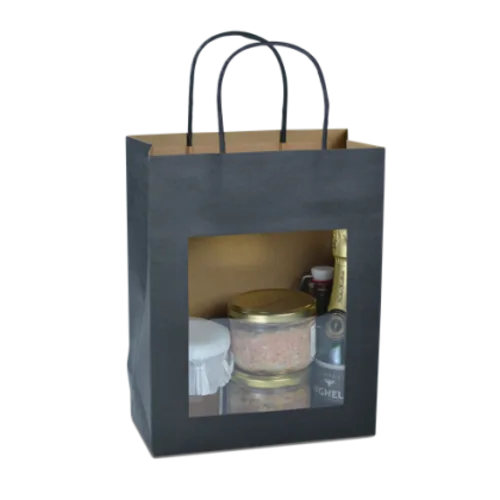 12 Sacs kraft vitrine noir intense T3 photo du produit image1 L