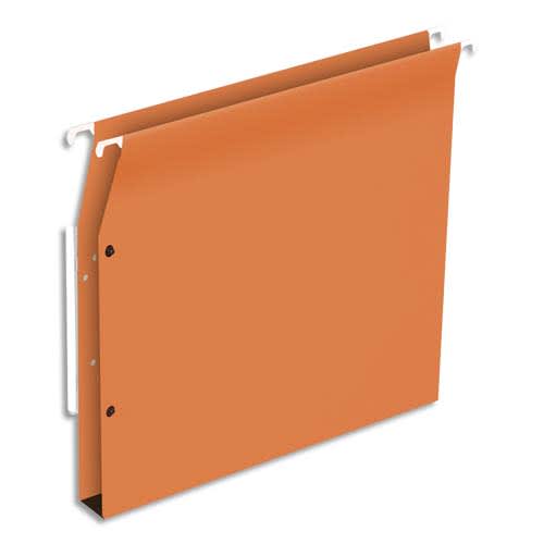 NEUTRE Bte de 25 dossiers suspendus ARMOIRE, kraft 220g. Fond 30, volet agrafage+pression. Coloris Orange
