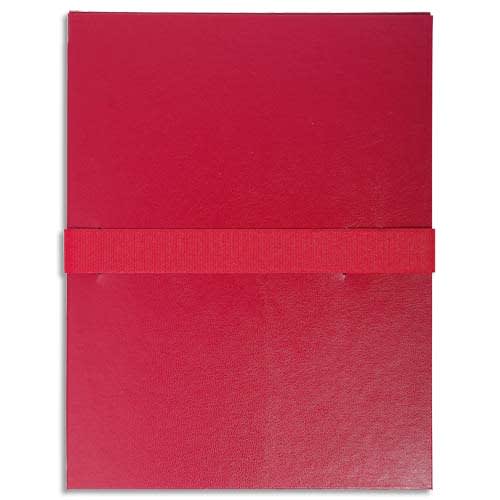 EXACOMPTA Chemise extensible en balacron. Rabat en pied, fermeture par sangle velcro. Coloris bordeaux