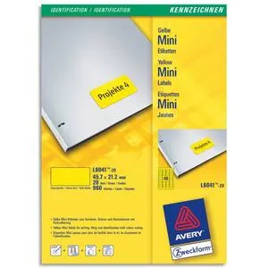 Etiquettes enlevables fluo ou couleur AVERY photo du produit