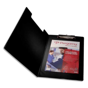 PERGAMY Klembord met PVC klep voor A4+ formaat documenten, Zwart - Afmetingen L23,3xH34cm productfoto