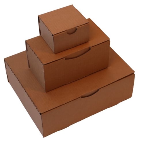 Tech-Pac - Lot de 5-280 mm x 185 mm x 65 mm - Carton d'emballage kraft -  Royal Mail Small Colis Posting - Expédition postale - Marron