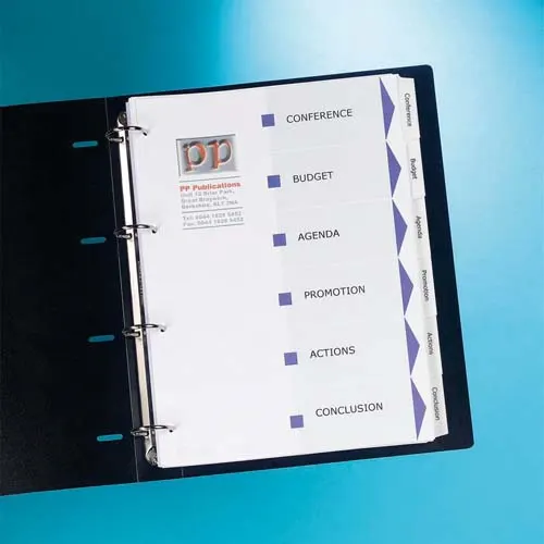 AVERY Jeu d’intercalaires INDEX MAKER en polypropylène 6 positions, imprimable photo du produit image1 L