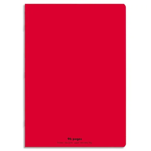 CONQUERANTC Gestikt notitieboek 24x32cm 96 pagina's 90g seyès grote vierkanten. Rode polypropyleen hoes productfoto image1 L