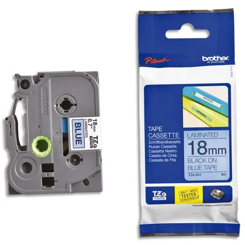BROTHER Ruban pour PTOUCH laminé noir/bleu 18mmx8m TZE541 photo du produit image1 L