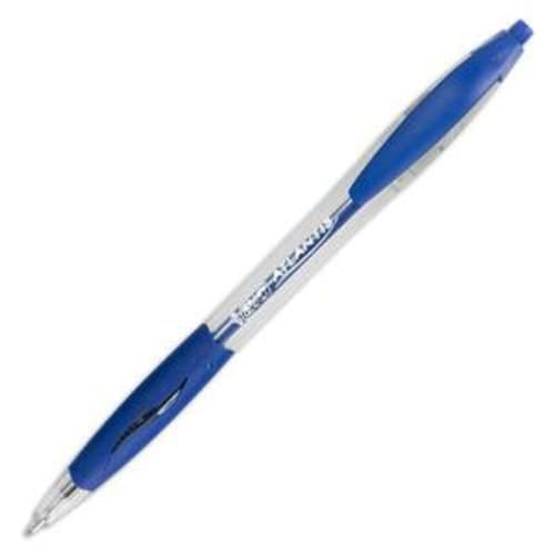 Stylo à bille rechargeable pointe moyenne rétractable encre bleue