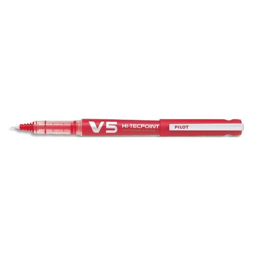 PILOT Stylo roller BEGREEN rechargeable, pointe tubulaire 0,5 mm encre liquide rouge HI-TECPOINT
