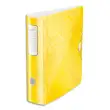 LEITZ Classeur à levier WOW 180° en polypropylène. Dos 75mm. Fermeture par élastique. Coloris jaune. photo du produit image1 S
