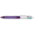 Stylo à bille 4 COLOURS GRIP FASHION, pointe moyenne rétractable photo du produit image1 S