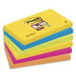 6 blocs 90 feuilles 76x127 mm, jaune, bleu, vert, fuchsia, orange photo du produit image1 S