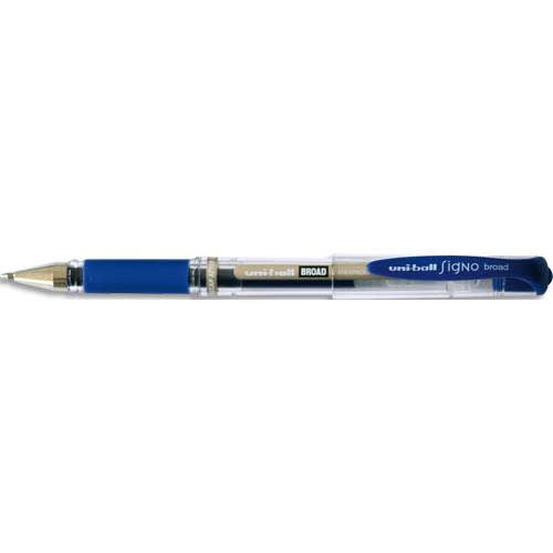 UNIBALL Stylo à bille pointe large encre gel bleu SIGNO BROAD, corps avec grip +capuchon UNI BALL