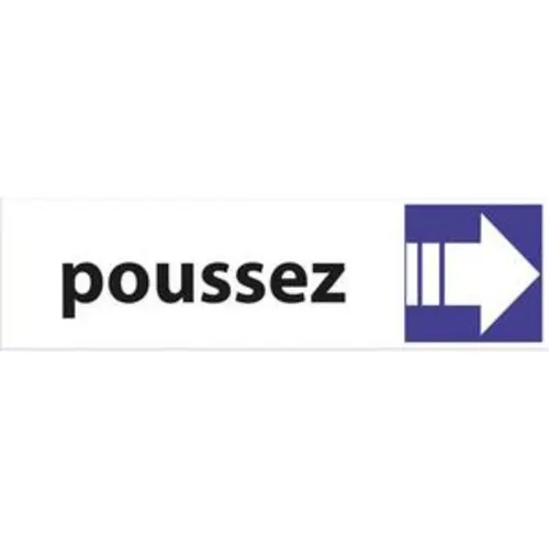 Plaque de signalisation auto-adhésive aluminium "Poussez" photo du produit image1 L