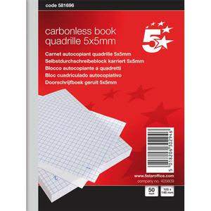 Carnet quadrillé autocopiant 5x photo du produit