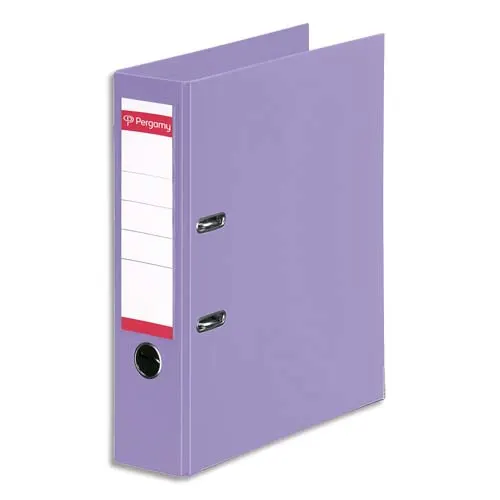 PERGAMY Classeur à levier en polypropylène intérieur/extérieur. Dos 8cm. Format A4. Coloris violet photo du produit image1 L