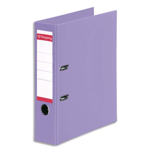 PERGAMY Classeur à levier en polypropylène intérieur/extérieur. Dos 8cm. Format A4. Coloris violet