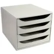 Grijze archiefmodule en 4 grijze laden - B28.4 x H23.4 x D34,8 cm productfoto image1 S