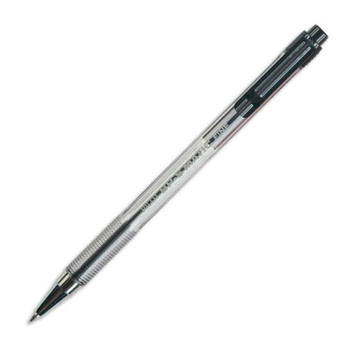 PILOT Stylo à bille rechargeable pointe fine rétractable encre noire corps plastique cristal BPS-MATIC