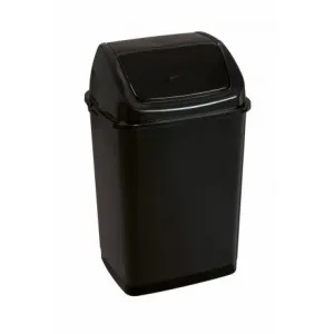 Poubelle à couvercle basculant noire 35L photo du produit
