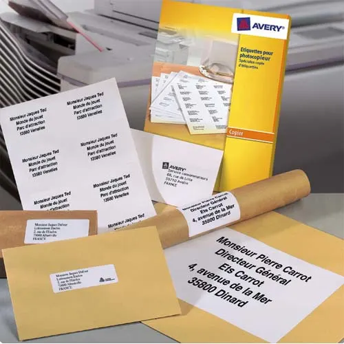 AVERY Boîte de 2700 étiquettes copieur coins carrés 70X31 blanc DP027-100 photo du produit image1 L