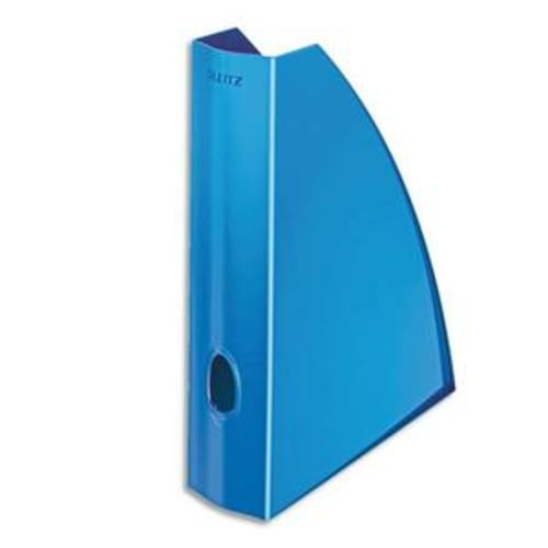 Porte revues bleu métallisé - H31,2 x P25,8 cm - Dos 7,5 cm
