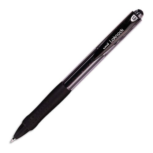 UNIBALL Stylo à bille rechargeable pointe moyenne rétractable encre noire corps avec grip LAKNOCK