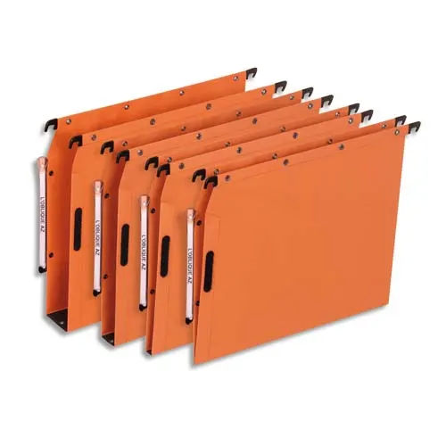 OBLIQUE AZ Boîte de 25 dossiers suspendus ARMOIRE en kraft 240g. Fond 50, Velcro. Orange photo du produit image1 L
