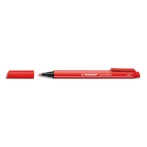 STABILO Stylo feutre pointe multi-fonction encre rouge corps coloré et rayure blanche pointMAX photo du produit image1 L