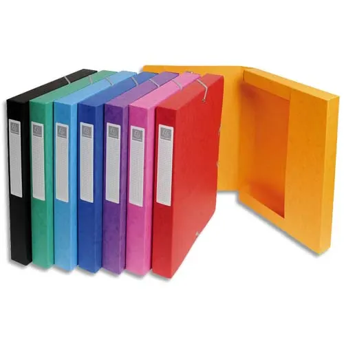 EXACOMPTA Boîte de classement EXABOX en carte lustrée 7/10e. Dos de 2,5 cm. Coloris assortis photo du produit image1 L