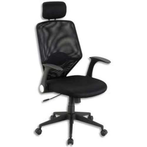 Fauteuil tissu mesh assise/dossier Noir - Réglable en hauteur par pompe à gaz