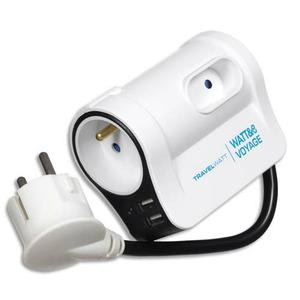 Multiprise parasurtenseur TRAVELWATT 3 prises + 2 ports USB WATT AND CO photo du produit