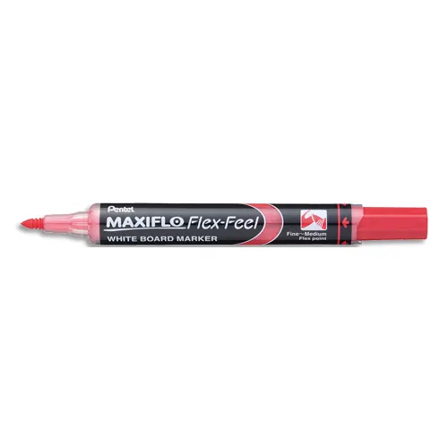 PENTEL Marqueur tableaux blanc effaçable à sec MAXIFLO Flex-Feel Pointe ogive moyenne. Rouge photo du produit image1 L